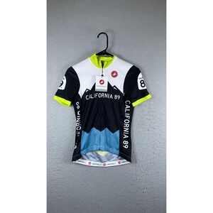 Castelli Cycling Jersey Womens Small California 89 Black Full Zip Road Bike